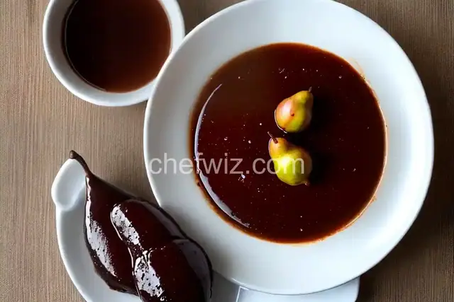 Pears in Chocolate Sauce