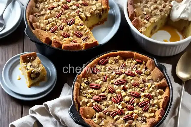 Pecan, Bourbon, and Butterscotch Bread Pudding