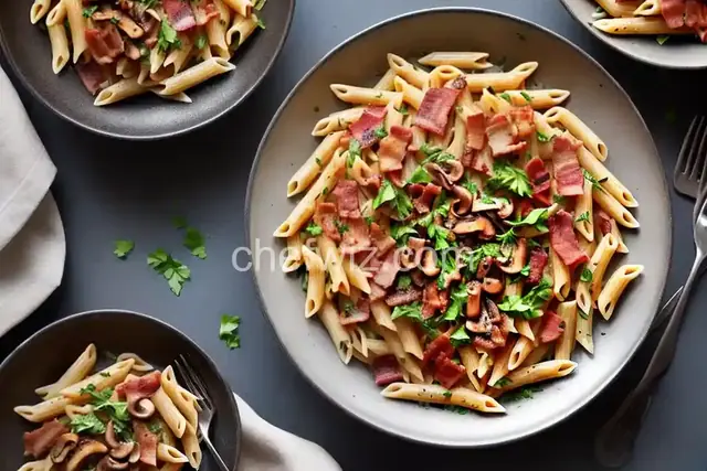Penne Boscaiola (Woodsman-Style Pasta With Mushrooms and Bacon) Recipe