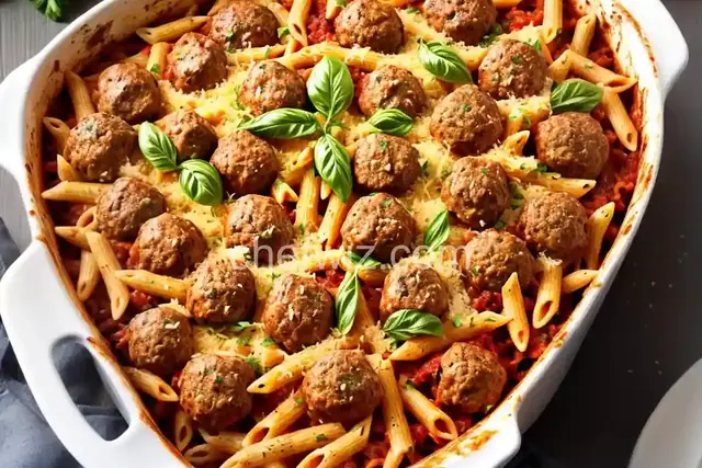 Penne and Meatball Casserole