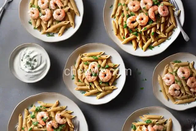 Penne with Shrimp and Herbed Cream Sauce