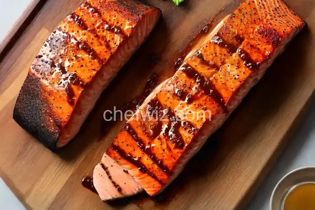Pepper-Honey Cedar Plank Salmon