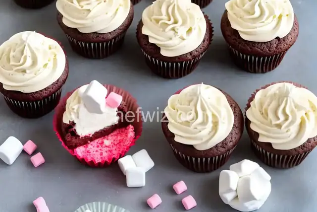 Peppermint Cupcakes with Marshmallow Fluff White Chocolate Frosting