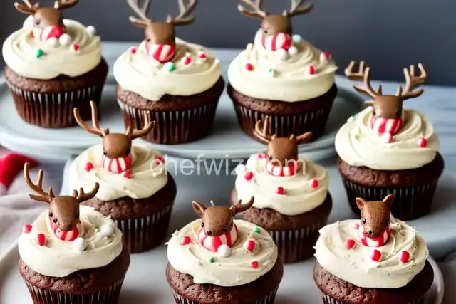 Peppermint Reindeer Cupcakes