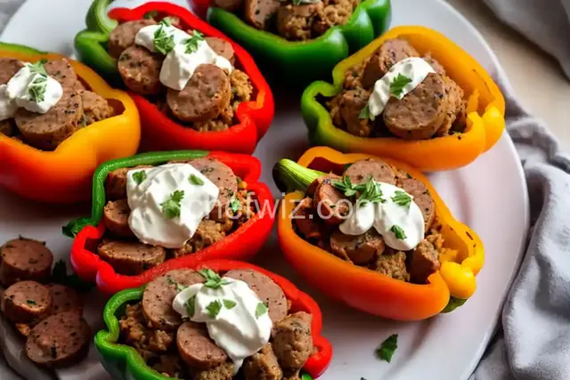 Peppers Stuffed with Cream Cheese and Sausage