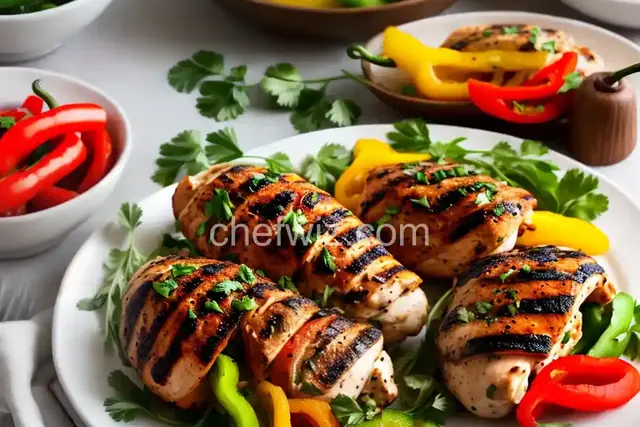 Peppers Stuffed with Grilled Chicken and Rice