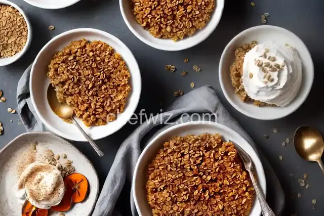 Persimmon Crisp With Spiced Oat Topping