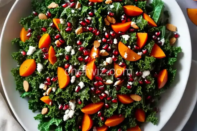 Persimmon, Pomegranate, and Massaged Kale Salad
