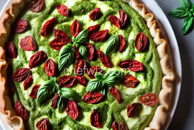 Pesto, Goat Cheese, and Sun-dried Tomatoes Quiche