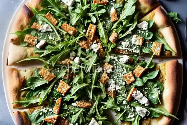 Pesto Pizza with Fresh Arugula and Parmesan