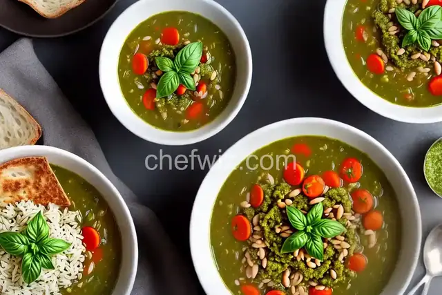 Pesto Rice & Bean Soup