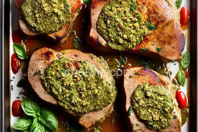 Pesto Stuffed Pork Chops