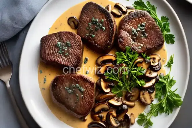 Petite Filet with Gorgonzola and Porcini Mushroom Sauce