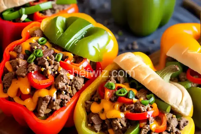 Philly Cheese Steak-Stuffed Bell Peppers
