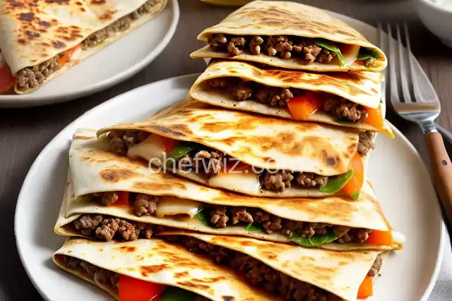 Philly Ground Beef Quesadillas