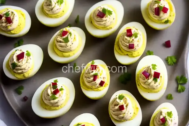 Pickled Beet Deviled Eggs