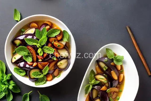 Pickled Eggplant with Mint and Garlic Recipe