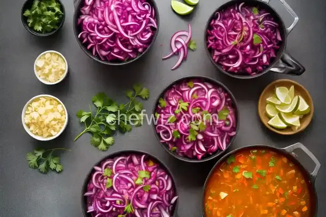 Pickled Red Onions and Fresno Chiles