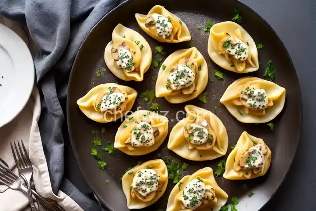 Pierogies with Mushroom Sauce