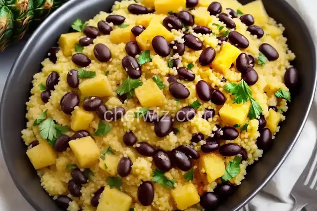 Pineapple, Black Beans, and Couscous