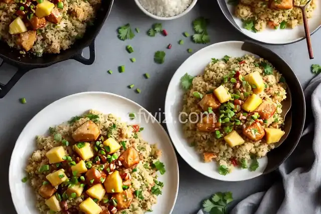 Pineapple Chicken 'Fried' Cauliflower Rice
