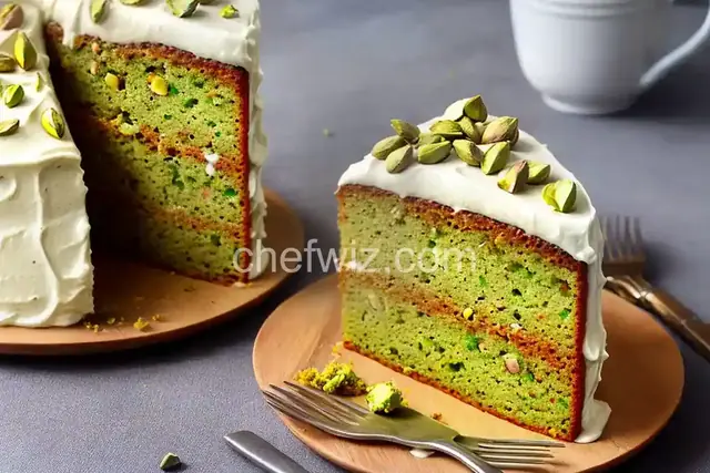 Pistachio Cake with Frosting