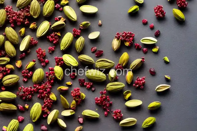 Pistachio, Pink Peppercorn, and Currant Bark