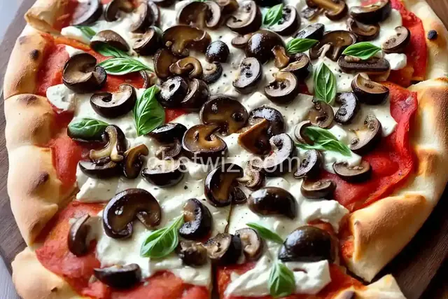 Pizza With Mushrooms, Mozzarella, and Truffle Recipe