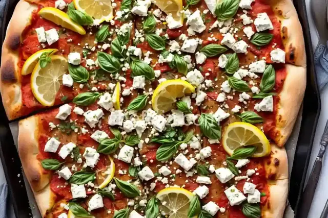 Pizza With Zucchini, Feta, Lemon, and Garlic Recipe