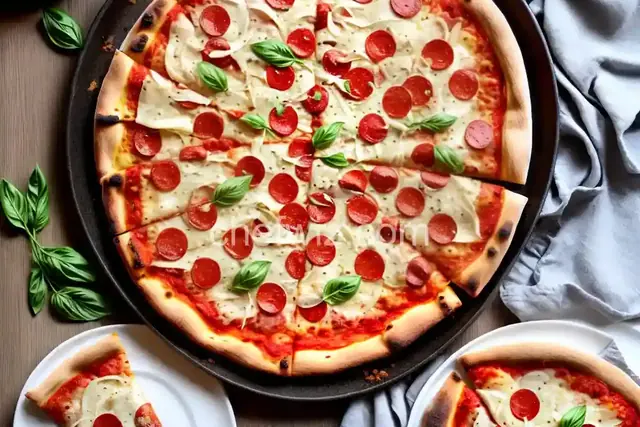 Pizza al Taglio With Onion and Provolone