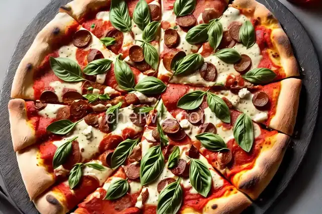 Pizza with Garlic and Olive Oil
