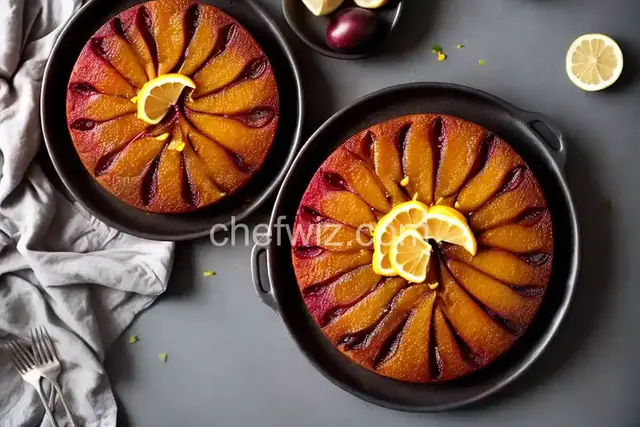 Plum Upside-Down Cake with Lemon