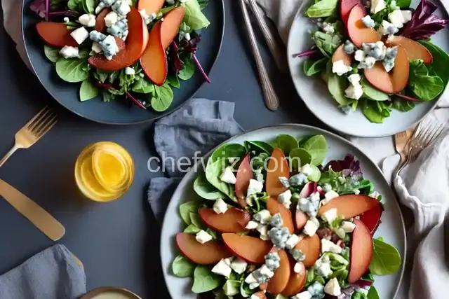 Poached Pear Salad with Blue Cheese and Champagne Vinaigrette