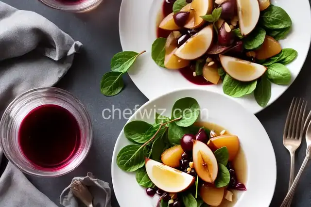 Poached Pears with Wine Vinaigrette
