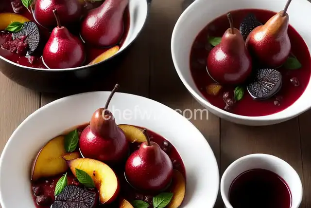 Poires Au Vin Rouge (Pears in Red Wine)