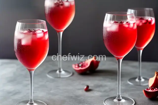 Pomegranate Elderflower Champagne Cocktail