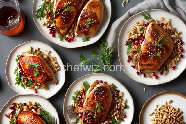 Pomegranate-Glazed Chicken with Buttery Pine Nuts