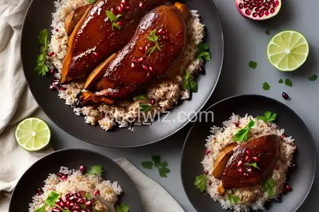 Pomegranate-and-Honey-Glazed Duck With Rice