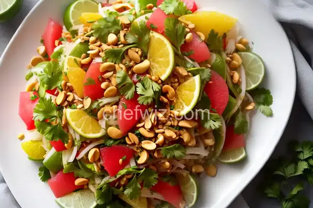 Pomelo Salad with Chile, Lime, Peanuts, and Coconut