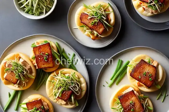 Pork Belly Buns with Spicy Mayo, Scallions, and Pickled Bean Sprouts Recipe