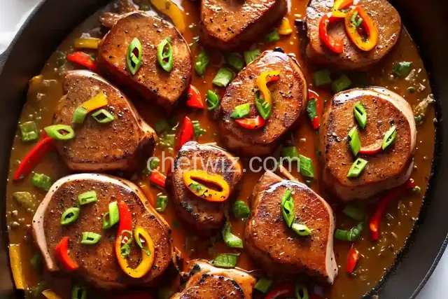 Pork Chops Smothered with Peppers and Onions