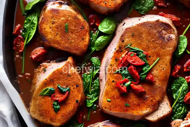 Pork Chops Stuffed with Sun-Dried Tomatoes and Spinach