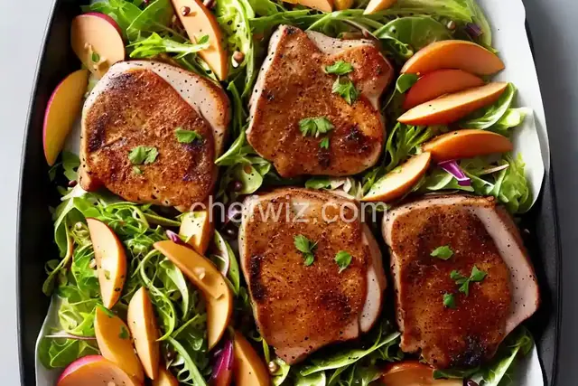 Pork Chops With Frisée-Apple Salad