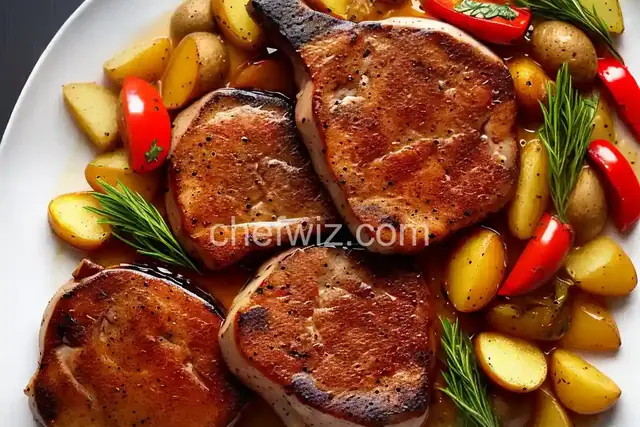 Pork Chops With Potatoes and Vinegar Peppers Recipe