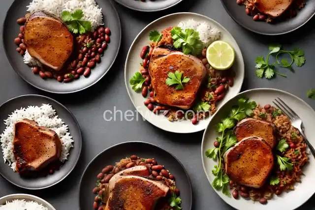 Pork Chops With Rice and Beans