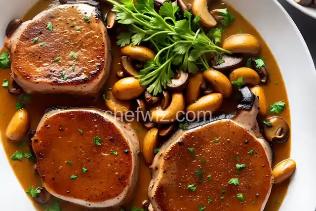 Pork Chops in Garlic Mushroom Sauce