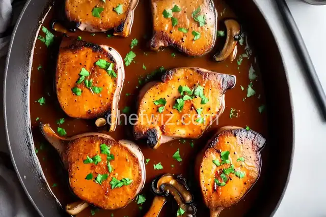Pork Chops in a Mushroom Wine Sauce