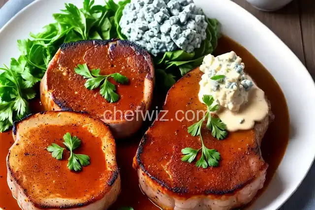 Pork Chops with Blue Cheese Gravy
