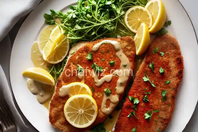 Pork Milanese with Creamy Caper and Lemon Sauce