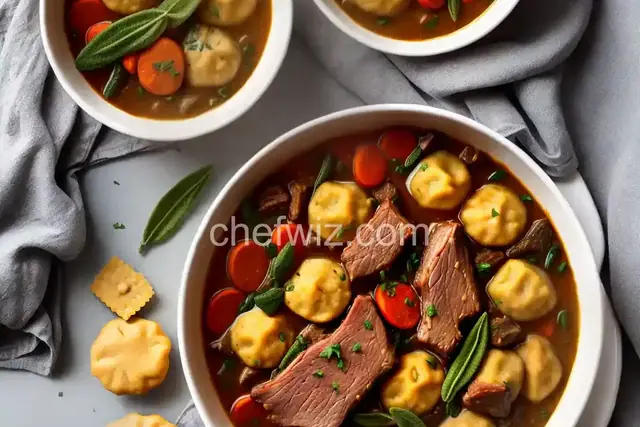 Pork Rib Stew with Sage Cornmeal Dumplings